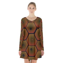 Art Psychedelic Pattern Long Sleeve Velvet V-neck Dress