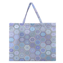 Bee Hive Background Zipper Large Tote Bag by Amaryn4rt