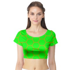 Bee Hive Texture Short Sleeve Crop Top (tight Fit) by Amaryn4rt