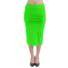 Bee Hive Texture Midi Pencil Skirt