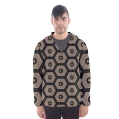 Black Bee Hive Texture Hooded Wind Breaker (men)