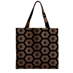 Black Bee Hive Texture Zipper Grocery Tote Bag