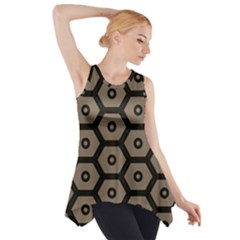 Black Bee Hive Texture Side Drop Tank Tunic by Amaryn4rt