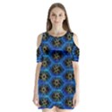 Blue Bee Hive Shoulder Cutout Velvet  One Piece View1