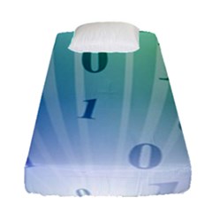 Blue Binary Background Binary World Binary Flow Hand Fitted Sheet (single Size)