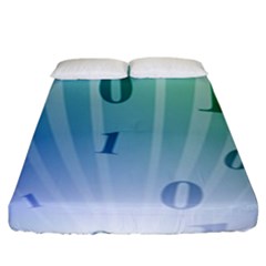 Blue Binary Background Binary World Binary Flow Hand Fitted Sheet (king Size)