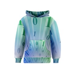 Blue Binary Background Binary World Binary Flow Hand Kids  Pullover Hoodie