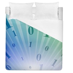 Blue Binary Background Binary World Binary Flow Hand Duvet Cover (queen Size)