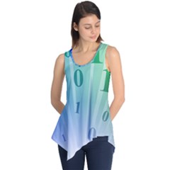 Blue Binary Background Binary World Binary Flow Hand Sleeveless Tunic