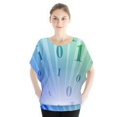 Blue Binary Background Binary World Binary Flow Hand Blouse