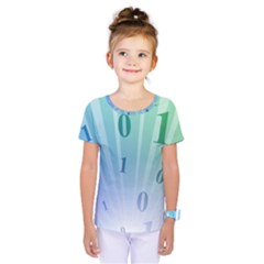 Blue Binary Background Binary World Binary Flow Hand Kids  One Piece Tee