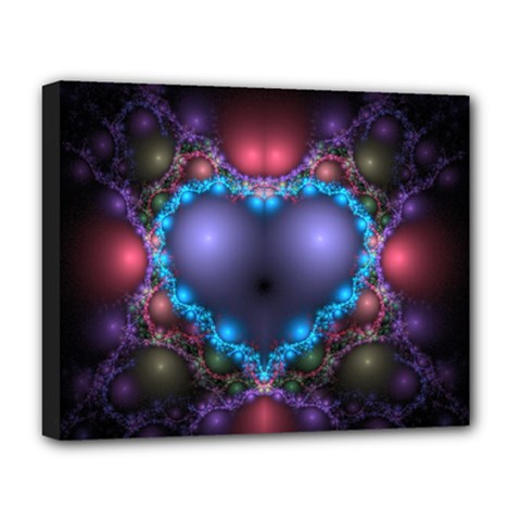 Blue Heart Deluxe Canvas 20  X 16  