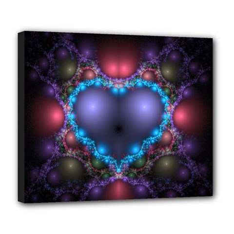 Blue Heart Deluxe Canvas 24  X 20  