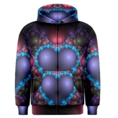 Blue Heart Men s Zipper Hoodie