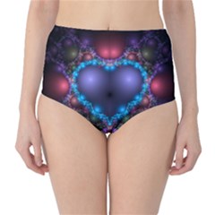 Blue Heart High-waist Bikini Bottoms