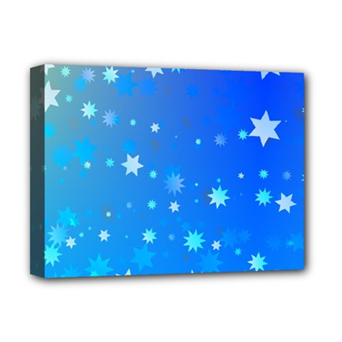 Blue Hot Pattern Blue Star Background Deluxe Canvas 16  X 12   by Amaryn4rt