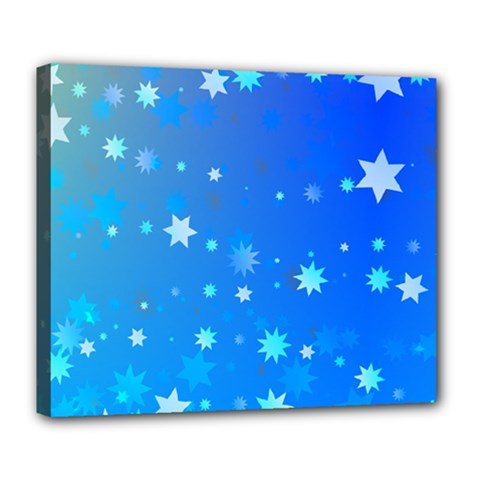 Blue Hot Pattern Blue Star Background Deluxe Canvas 24  X 20  