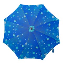 Blue Hot Pattern Blue Star Background Hook Handle Umbrellas (large)