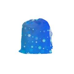 Blue Hot Pattern Blue Star Background Drawstring Pouches (small)  by Amaryn4rt