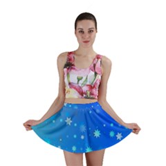 Blue Hot Pattern Blue Star Background Mini Skirt