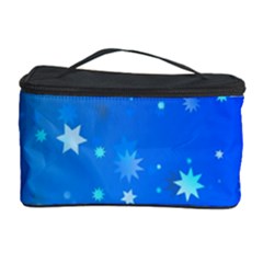 Blue Hot Pattern Blue Star Background Cosmetic Storage Case