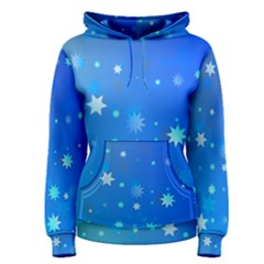 Blue Hot Pattern Blue Star Background Women s Pullover Hoodie by Amaryn4rt