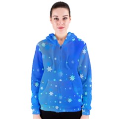 Blue Hot Pattern Blue Star Background Women s Zipper Hoodie by Amaryn4rt