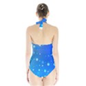 Blue Hot Pattern Blue Star Background Halter Swimsuit View2