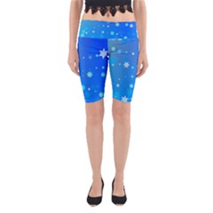 Blue Hot Pattern Blue Star Background Yoga Cropped Leggings by Amaryn4rt