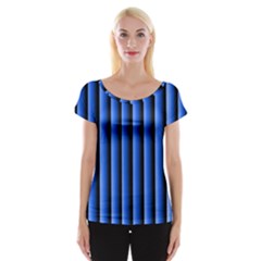 Blue Lines Background Women s Cap Sleeve Top