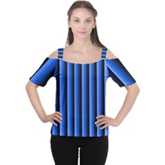 Blue Lines Background Women s Cutout Shoulder Tee