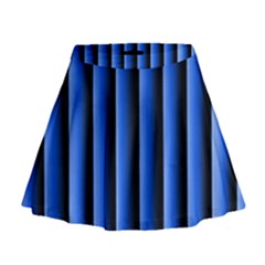 Blue Lines Background Mini Flare Skirt