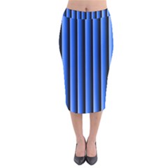 Blue Lines Background Velvet Midi Pencil Skirt