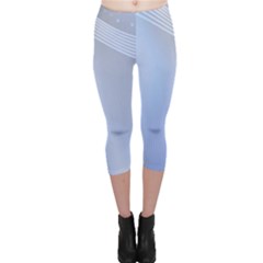 Blue Star Background Capri Leggings 