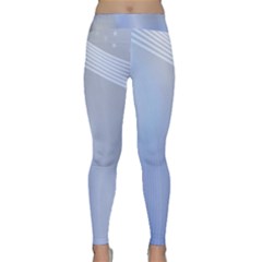 Blue Star Background Classic Yoga Leggings by Amaryn4rt