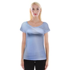 Blue Star Background Women s Cap Sleeve Top