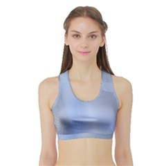 Blue Star Background Sports Bra With Border