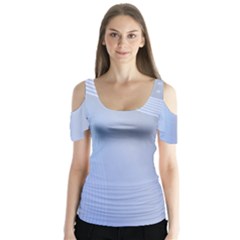 Blue Star Background Butterfly Sleeve Cutout Tee 