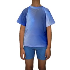 Blue Star Background Kids  Short Sleeve Swimwear by Amaryn4rt