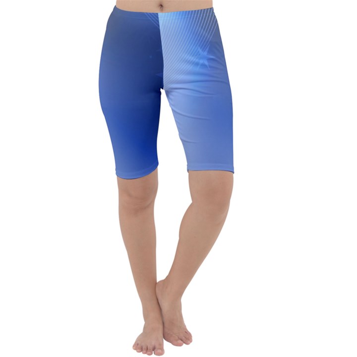 Blue Star Background Cropped Leggings 