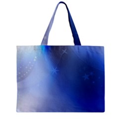 Blue Star Background Zipper Mini Tote Bag