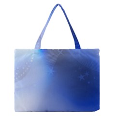 Blue Star Background Medium Zipper Tote Bag