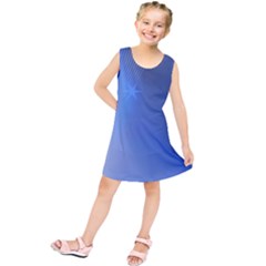 Blue Star Background Kids  Tunic Dress