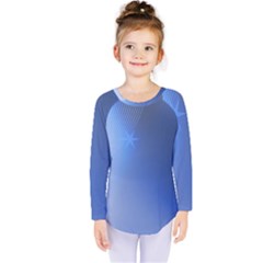 Blue Star Background Kids  Long Sleeve Tee