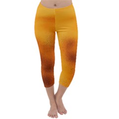 Blurred Glass Effect Capri Winter Leggings 