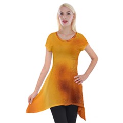 Blurred Glass Effect Short Sleeve Side Drop Tunic