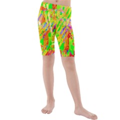 Cheerful Phantasmagoric Pattern Kids  Mid Length Swim Shorts