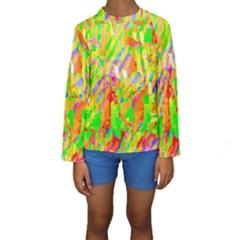 Cheerful Phantasmagoric Pattern Kids  Long Sleeve Swimwear