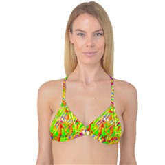 Cheerful Phantasmagoric Pattern Reversible Tri Bikini Top