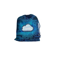 Circuit Computer Chip Cloud Security Drawstring Pouches (small)  by Amaryn4rt